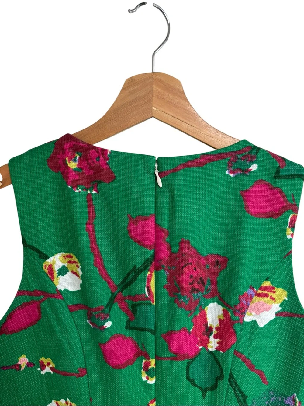 J.Crew Kelly green floral print sleeveless preppy structured sheath dress size 2